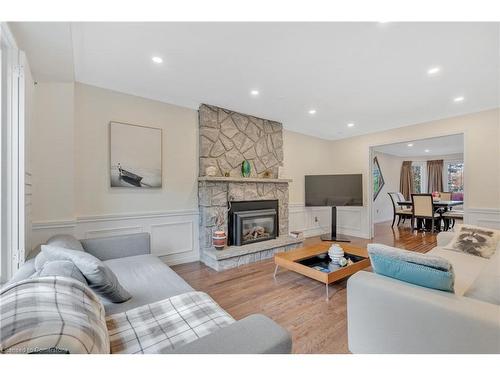 196 Amberly Boulevard, Ancaster, ON - Indoor Photo Showing Living Room With Fireplace