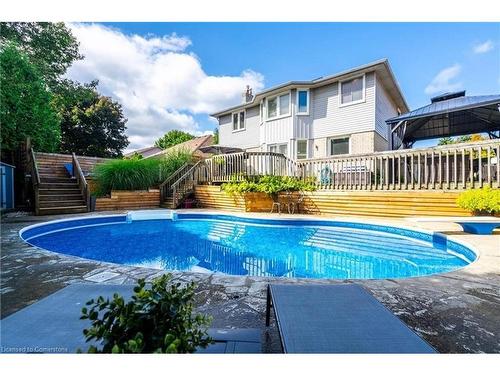 196 Amberly Boulevard, Ancaster, ON - Outdoor With In Ground Pool With Backyard