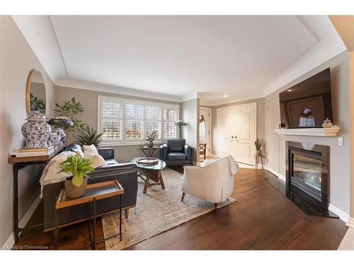 243 Crestwood Street, Ancaster, ON - Indoor Photo Showing Living Room With Fireplace