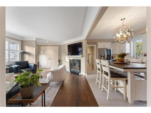 243 Crestwood Street, Ancaster, ON - Indoor Photo Showing Dining Room With Fireplace