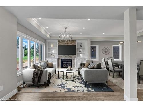 22 Roselawn Avenue, Ancaster, ON - Indoor Photo Showing Living Room With Fireplace