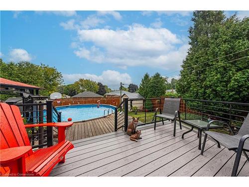 417 East 43Rd Street, Hamilton, ON - Outdoor With Above Ground Pool With Deck Patio Veranda