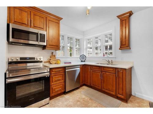 114 Traymore Avenue, Hamilton, ON - Indoor Photo Showing Kitchen With Double Sink