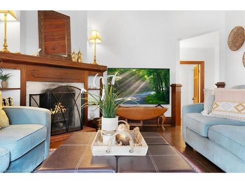 114 Traymore Avenue, Hamilton, ON - Indoor Photo Showing Living Room With Fireplace