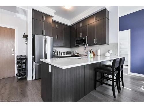 609-1105 Leger Way Way, Milton, ON - Indoor Photo Showing Kitchen With Stainless Steel Kitchen With Upgraded Kitchen