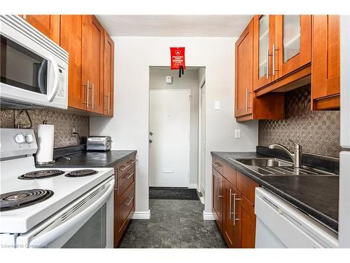 211-485 Thorold Road, Welland, ON - Indoor Photo Showing Kitchen With Double Sink