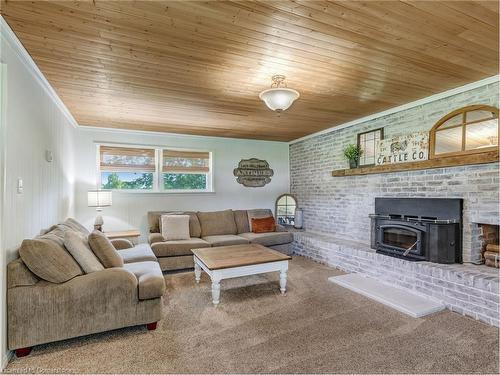 2184 Haldimand 17 Road, Cayuga, ON - Indoor Photo Showing Living Room With Fireplace