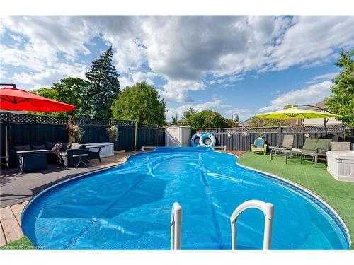 53 Anna Capri Drive, Hamilton, ON - Outdoor With Above Ground Pool With Backyard