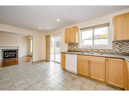 109 Wills Crescent, Hamilton, ON - Indoor Photo Showing Kitchen With Fireplace With Double Sink