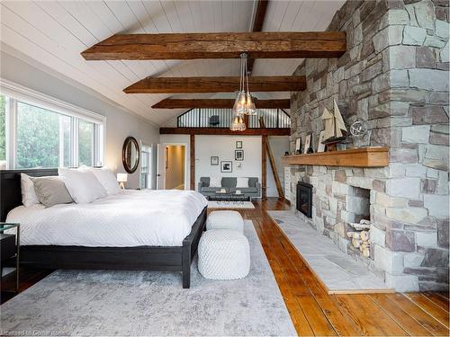 5906 Winston Churchill Boulevard, Erin, ON - Indoor Photo Showing Bedroom With Fireplace