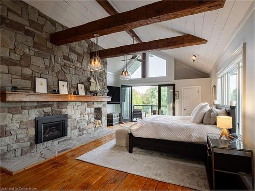 5906 Winston Churchill Boulevard, Erin, ON - Indoor Photo Showing Bedroom With Fireplace