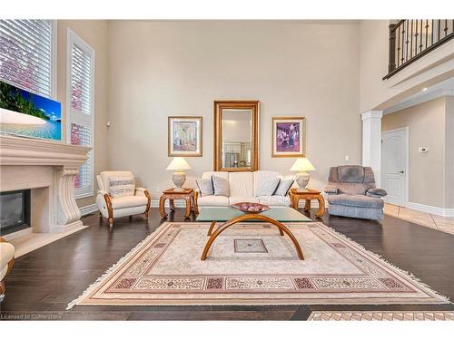 15 Silver Maple Drive, Ancaster, ON - Indoor Photo Showing Living Room With Fireplace