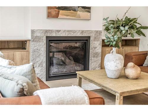 63 Brian Boulevard, Waterdown, ON - Indoor Photo Showing Living Room With Fireplace