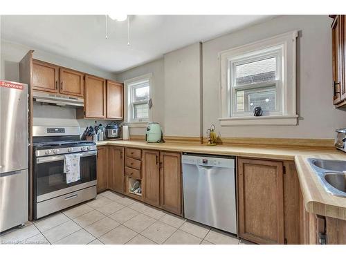 110 Paling Avenue, Hamilton, ON - Indoor Photo Showing Kitchen With Double Sink