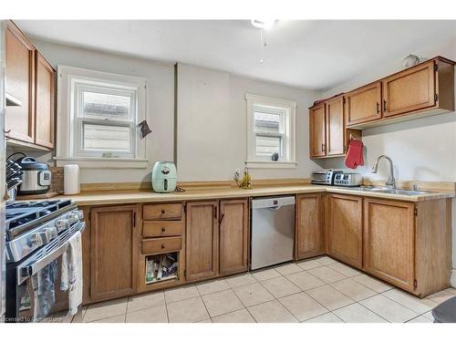 110 Paling Avenue, Hamilton, ON - Indoor Photo Showing Kitchen With Double Sink