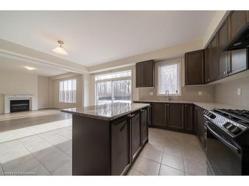 101 Cactus Crescent, Hamilton, ON - Indoor Photo Showing Kitchen With Fireplace With Upgraded Kitchen