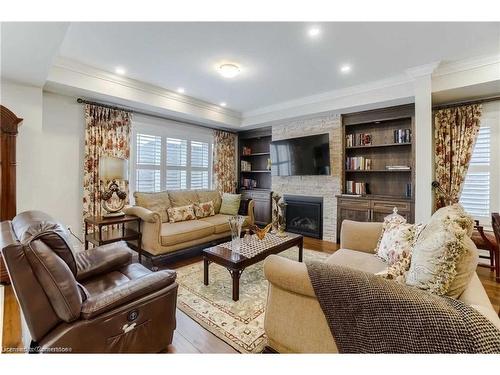 48 Eringate Court Court, Hamilton, ON - Indoor Photo Showing Living Room With Fireplace