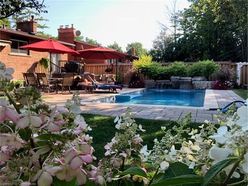 5247 Spruce Avenue, Burlington, ON - Outdoor With In Ground Pool With Deck Patio Veranda