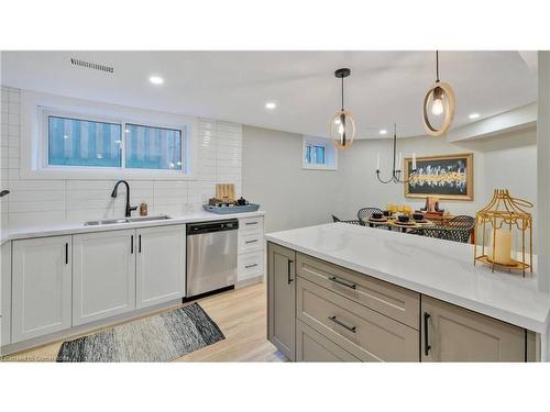 Lower-5 Sunning Hill Avenue, Hamilton, ON - Indoor Photo Showing Kitchen With Double Sink With Upgraded Kitchen