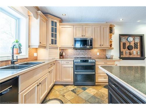 1304 Brock Road, Flamborough, ON - Indoor Photo Showing Kitchen With Double Sink With Upgraded Kitchen