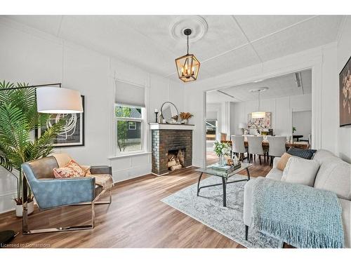 89 Lynden Road, Flamborough, ON - Indoor Photo Showing Living Room With Fireplace