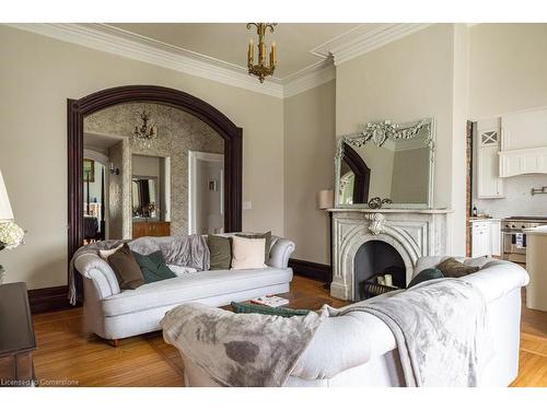 347 Queen Street S, Hamilton, ON - Indoor Photo Showing Living Room With Fireplace