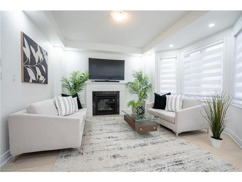 158 Agro Street, Waterdown, ON - Indoor Photo Showing Living Room With Fireplace