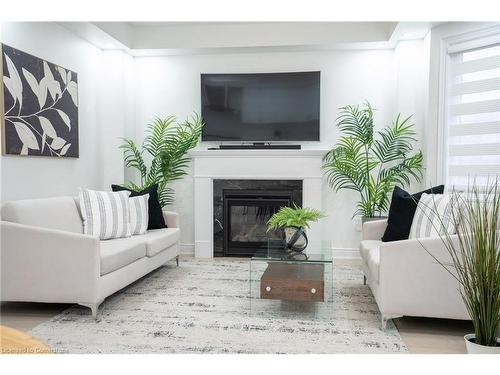 158 Agro Street, Waterdown, ON - Indoor Photo Showing Living Room With Fireplace