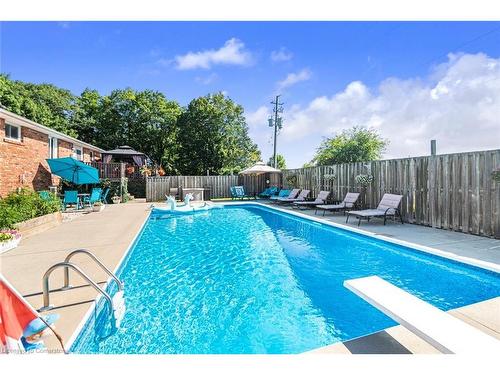 24 Harbinger Drive, Stoney Creek, ON - Outdoor With In Ground Pool With Backyard