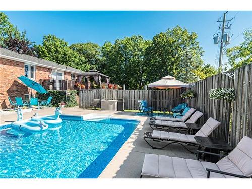 24 Harbinger Drive, Stoney Creek, ON - Outdoor With In Ground Pool