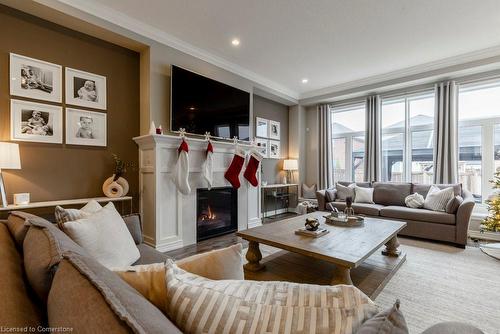 51 Weaver Drive, Ancaster, ON - Indoor Photo Showing Living Room With Fireplace