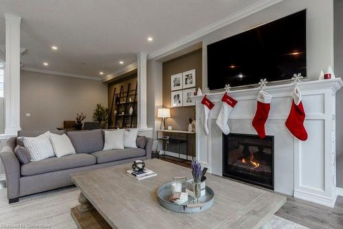 51 Weaver Drive, Ancaster, ON - Indoor Photo Showing Living Room With Fireplace