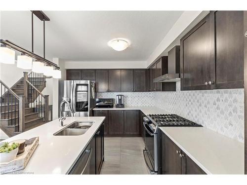 3 Pagebrook Crescent, Stoney Creek, ON - Indoor Photo Showing Kitchen With Stainless Steel Kitchen With Double Sink With Upgraded Kitchen