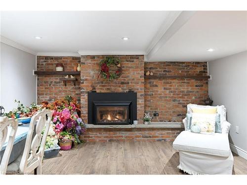 85 Barons Avenue S, Hamilton, ON - Indoor Photo Showing Living Room With Fireplace