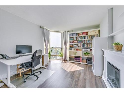 709-5090 Pinedale Avenue, Burlington, ON - Indoor Photo Showing Office With Fireplace