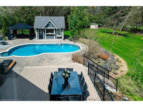 6345 Mcniven Court, Burlington, ON - Outdoor With In Ground Pool With Deck Patio Veranda With Backyard