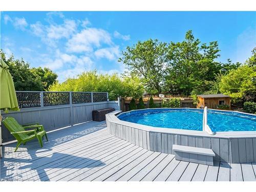 24 Furrows End, Brampton, ON - Outdoor With Above Ground Pool With Deck Patio Veranda With Backyard