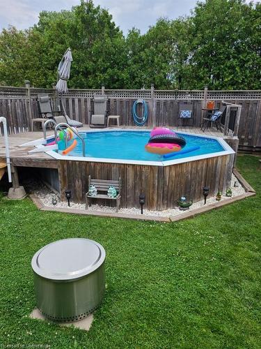 253 Thorner Drive, Hamilton, ON - Outdoor With Above Ground Pool With Backyard