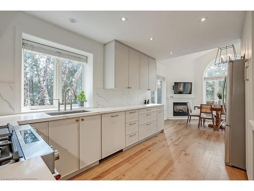 896 Lasalle Park Road, Burlington, ON - Indoor Photo Showing Kitchen With Fireplace