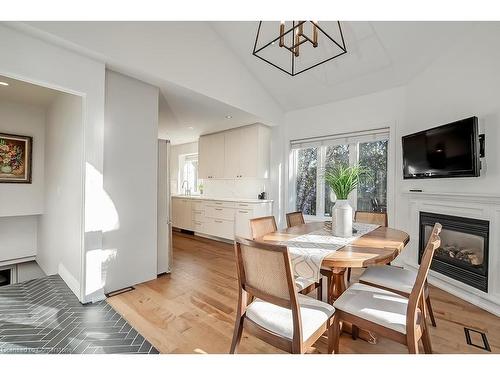 896 Lasalle Park Road, Burlington, ON - Indoor Photo Showing Dining Room With Fireplace