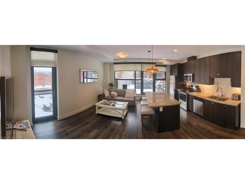 417-118 King Street E, Hamilton, ON - Indoor Photo Showing Kitchen With Double Sink