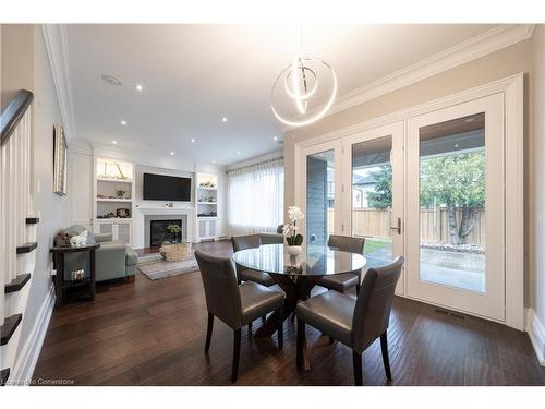 417 Scarsdale Crescent, Oakville, ON - Indoor Photo Showing Dining Room With Fireplace