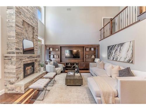 169 Orchard Drive, Ancaster, ON - Indoor Photo Showing Living Room With Fireplace