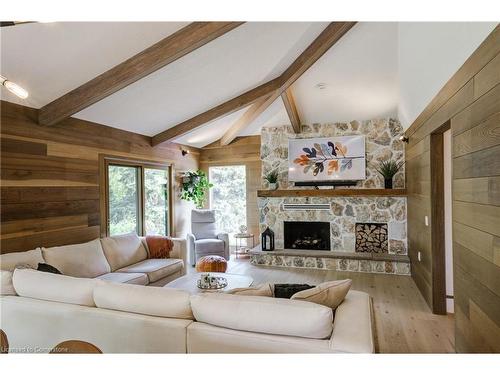 380 Parkside Drive, Waterdown, ON - Indoor Photo Showing Living Room With Fireplace