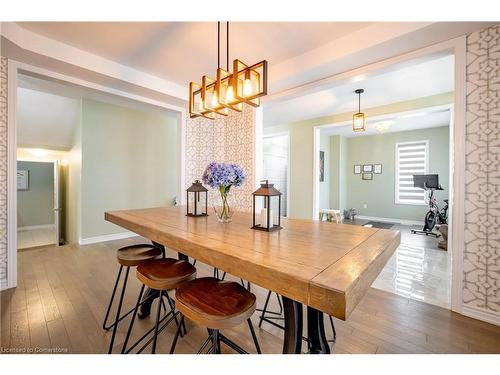 50 Fleming Crescent, Caledonia, ON - Indoor Photo Showing Dining Room With Fireplace