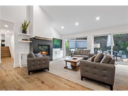 799 Cranston Court, Burlington, ON - Indoor Photo Showing Living Room With Fireplace