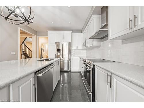 51 Narbonne Crescent, Stoney Creek, ON - Indoor Photo Showing Kitchen With Stainless Steel Kitchen With Double Sink With Upgraded Kitchen