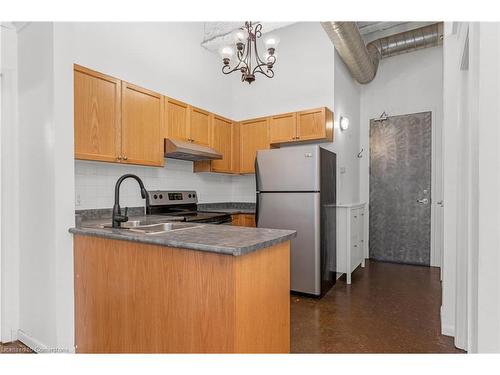 304-11 Rebecca Street, Hamilton, ON - Indoor Photo Showing Kitchen With Double Sink