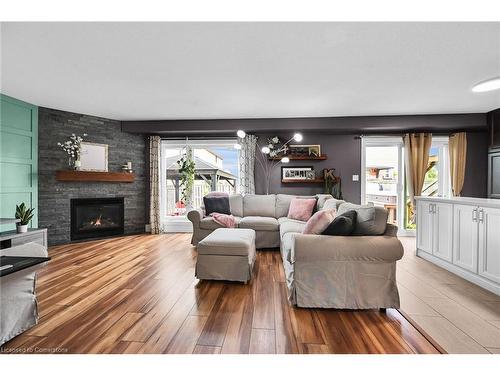 63 Edna Avenue, Hamilton, ON - Indoor Photo Showing Living Room With Fireplace