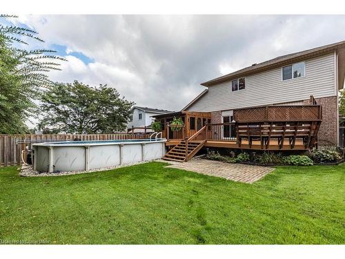 45 Tartan Drive, Caledonia, ON - Outdoor With Above Ground Pool With Deck Patio Veranda